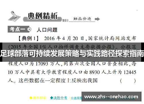 足球部落可持续发展策略与实践路径探索指南